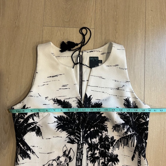Gabby Skye Women's A-Line Black White Printed Sleeveless Dress Size 12 - Picture 2 of 8